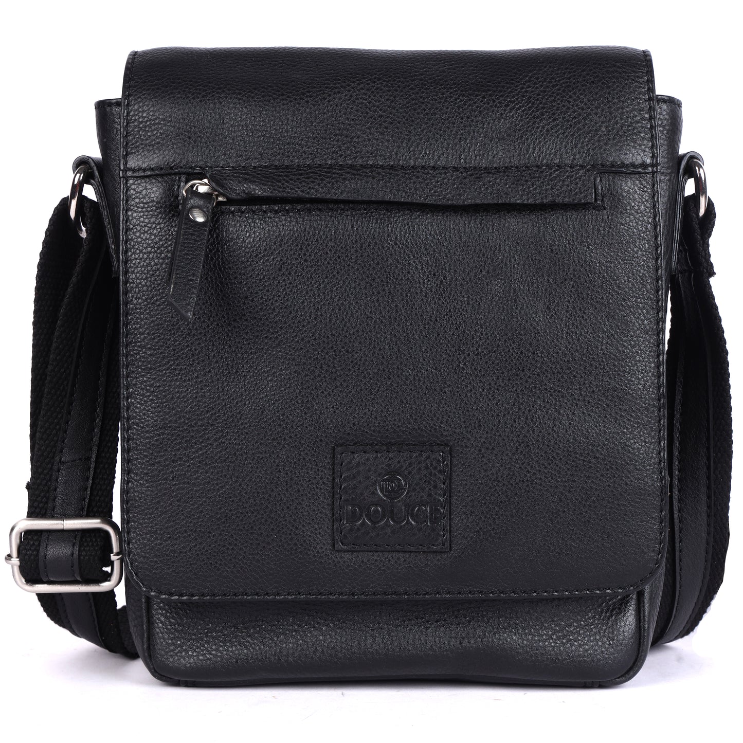 DOUCE Men’s Genuine Leather Sling Messenger Bag (Brown)