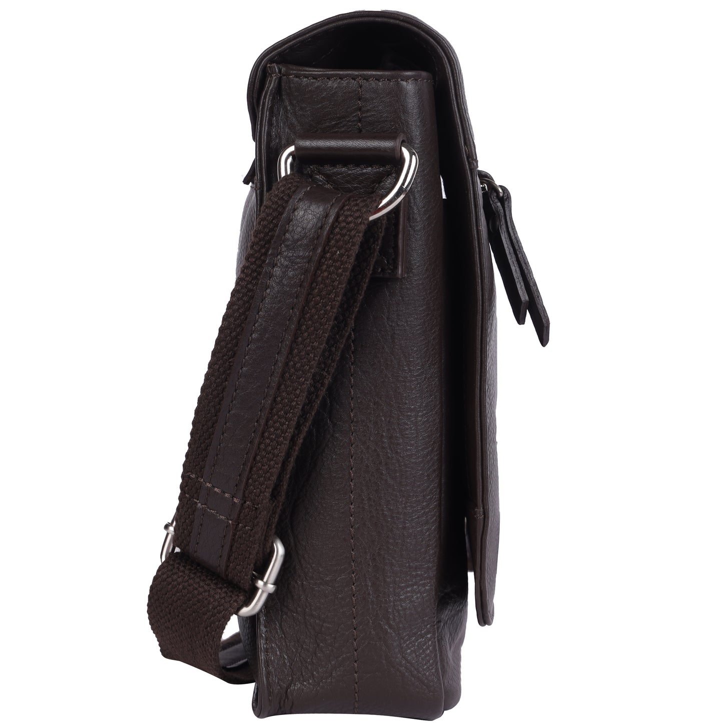 DOUCE Men’s Genuine Leather Sling Messenger Bag (Brown)