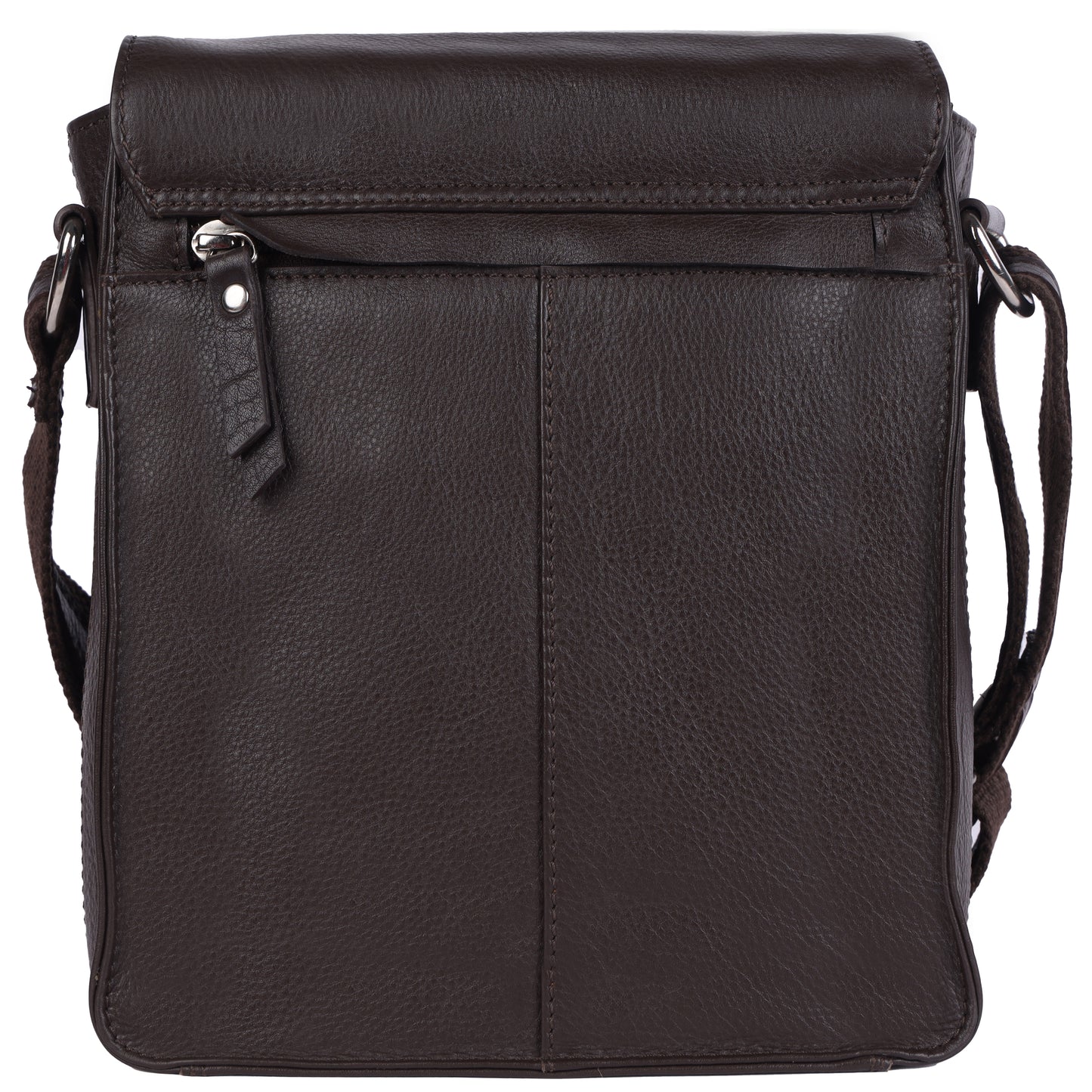 DOUCE Men’s Genuine Leather Sling Messenger Bag (Brown)