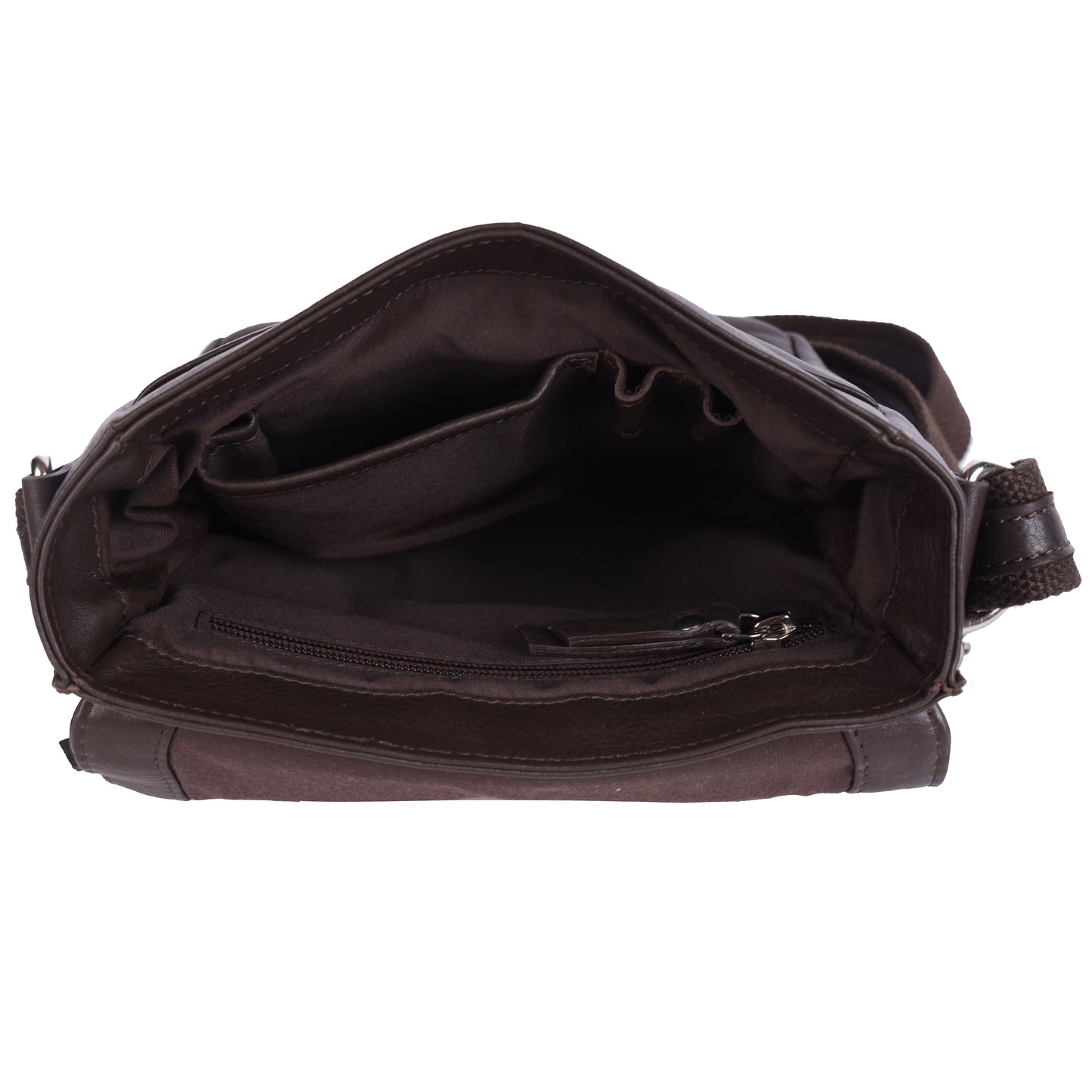 DOUCE Men’s Genuine Leather Sling Messenger Bag (Brown)