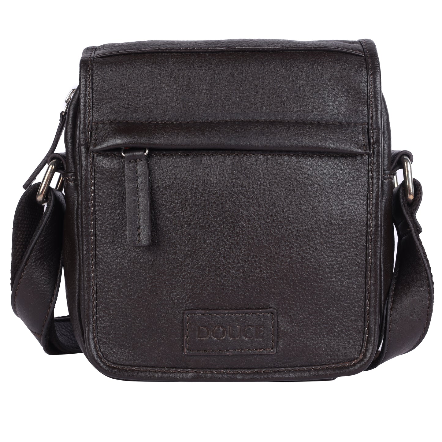 DOUCE Premium Leather Small Sling Bag for Men (Tan)