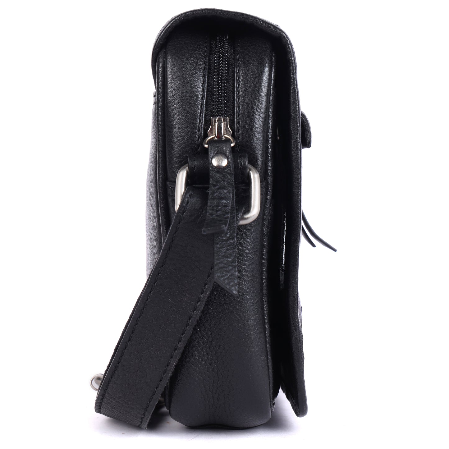 DOUCE Premium Leather Small Sling Bag for Men (Black)