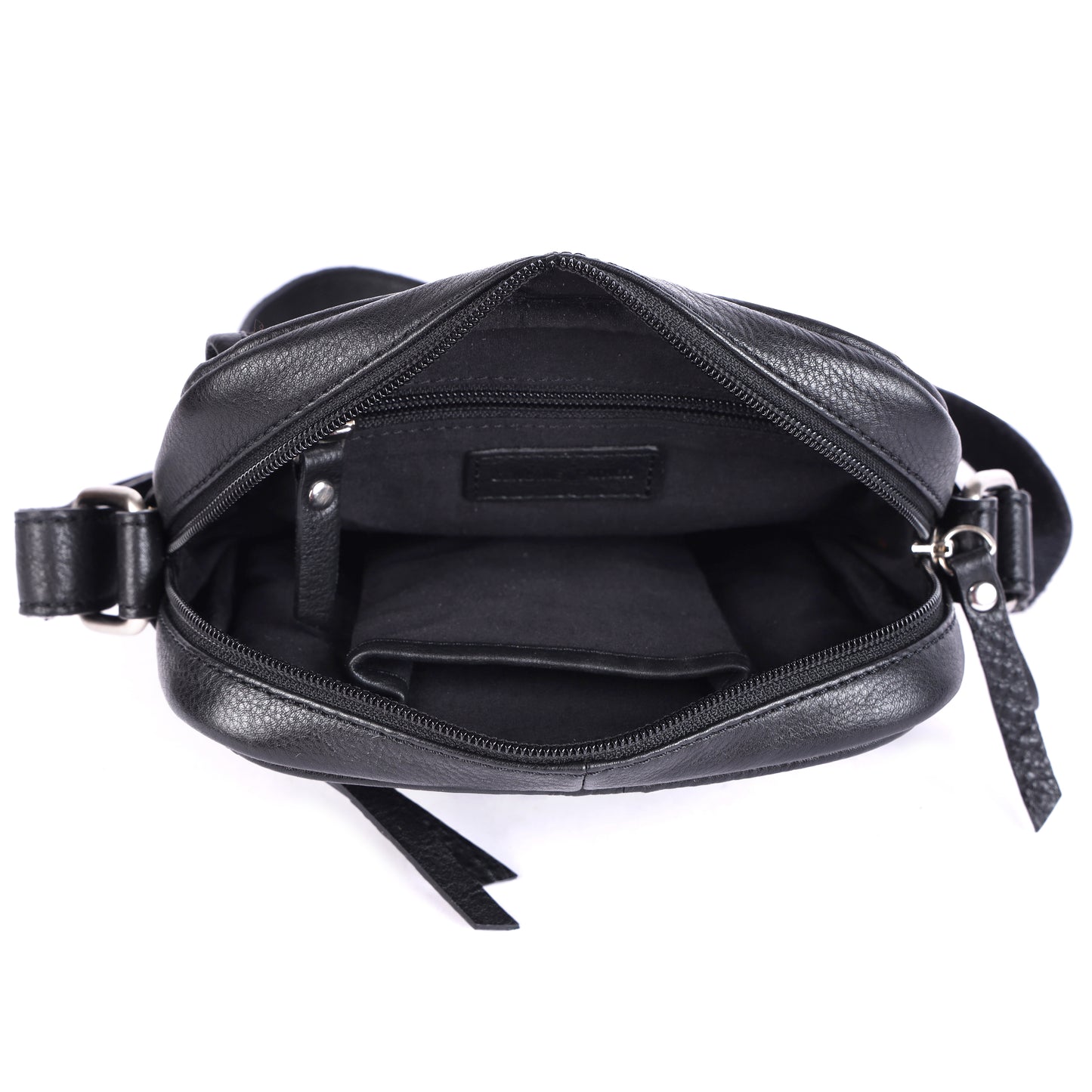 DOUCE Premium Leather Small Sling Bag for Men (Black)