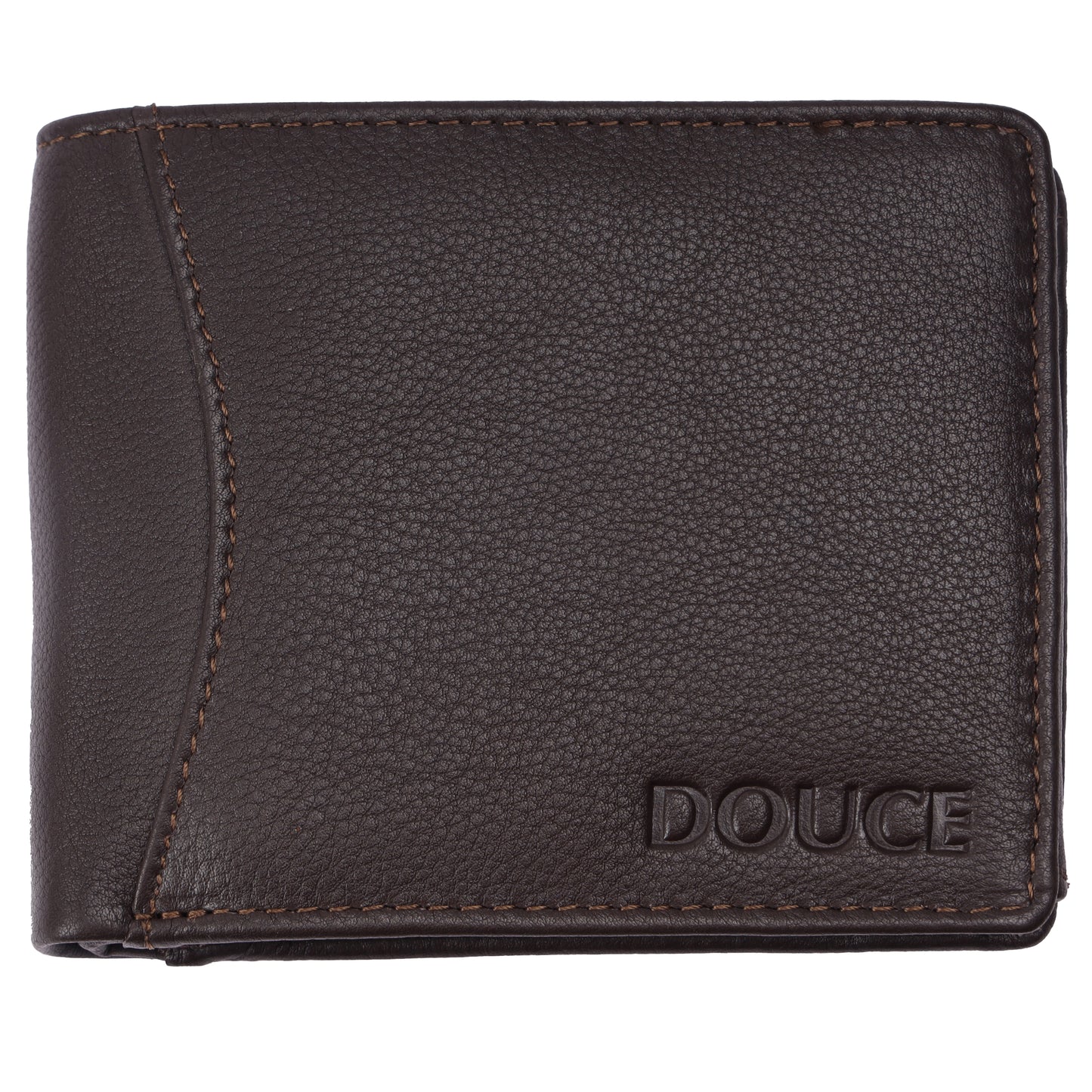 DOUCE Classy Brown Leather Wallet – RFID Protected, Premium Finish