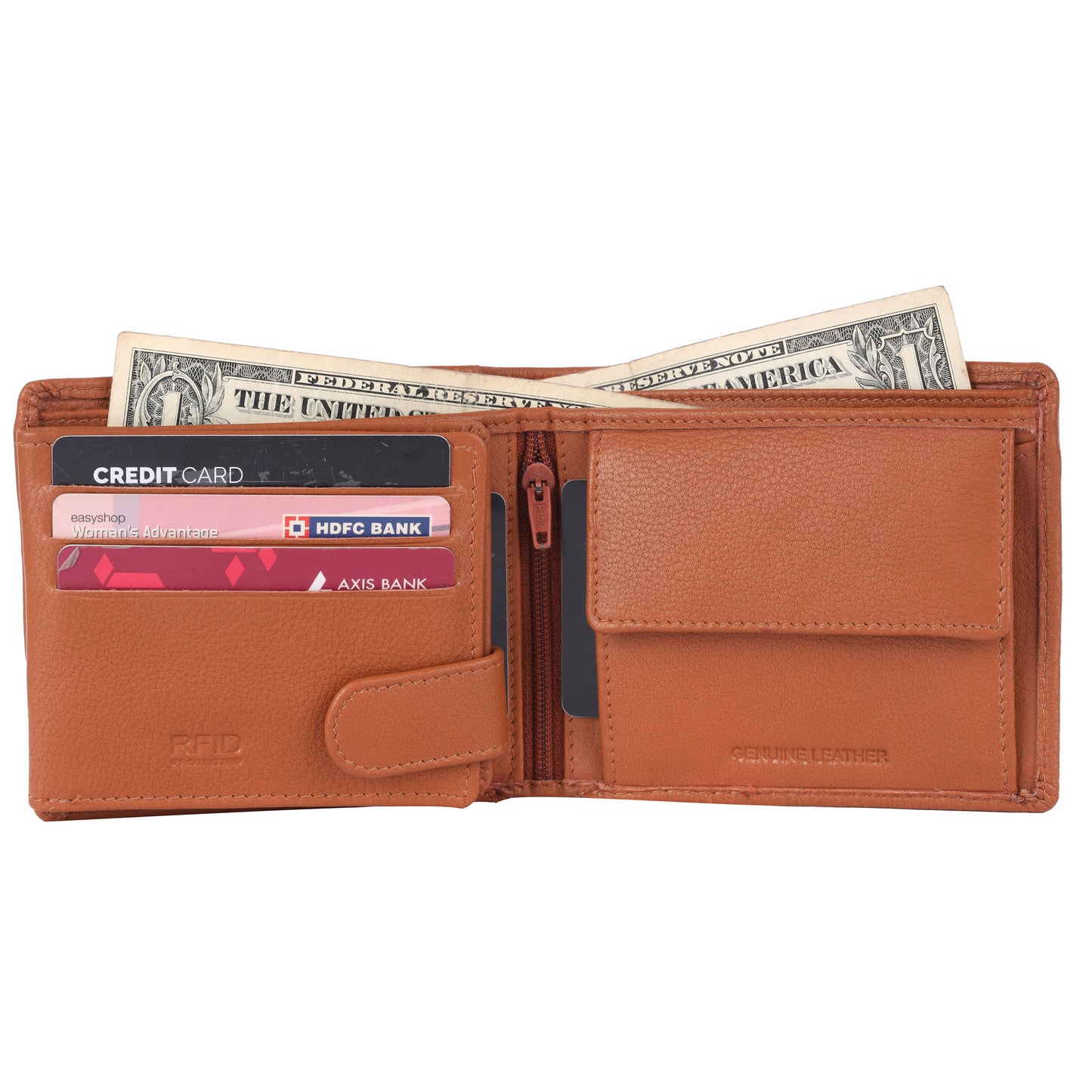 Tan Genuine Leather RFID Men's Wallet