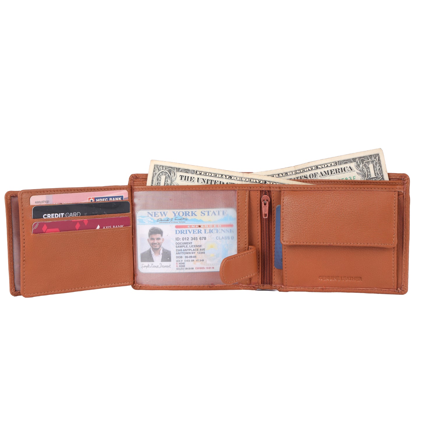 Tan Genuine Leather RFID Men's Wallet