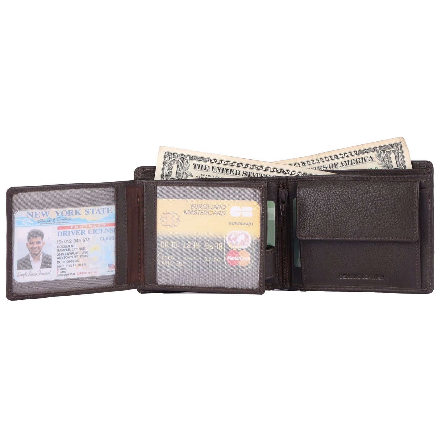 DOUCE Classy Brown Leather Wallet – RFID Protected, Premium Finish