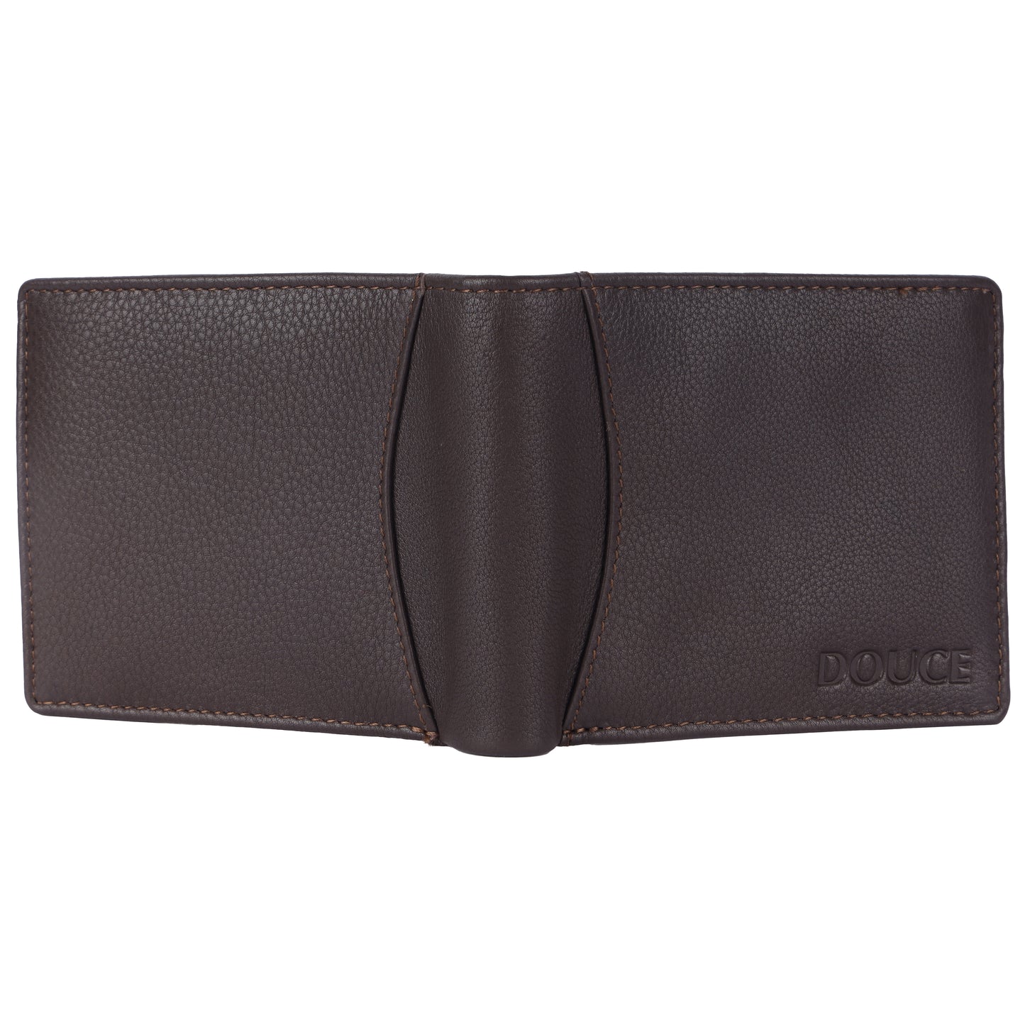 DOUCE Classy Brown Leather Wallet – RFID Protected, Premium Finish