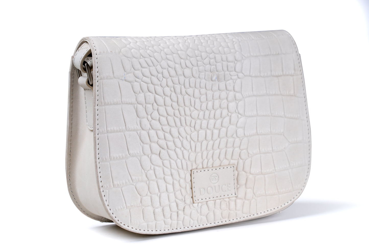3D Croco Print Leather Sling Bag – Elegant & Edgy | DOUCE