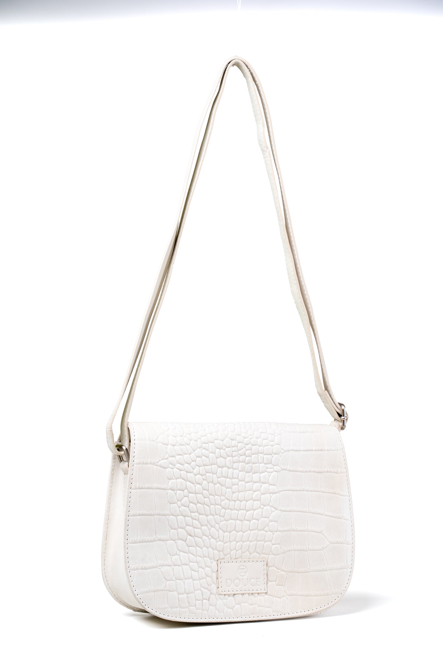 3D Croco Print Leather Sling Bag – Elegant & Edgy | DOUCE