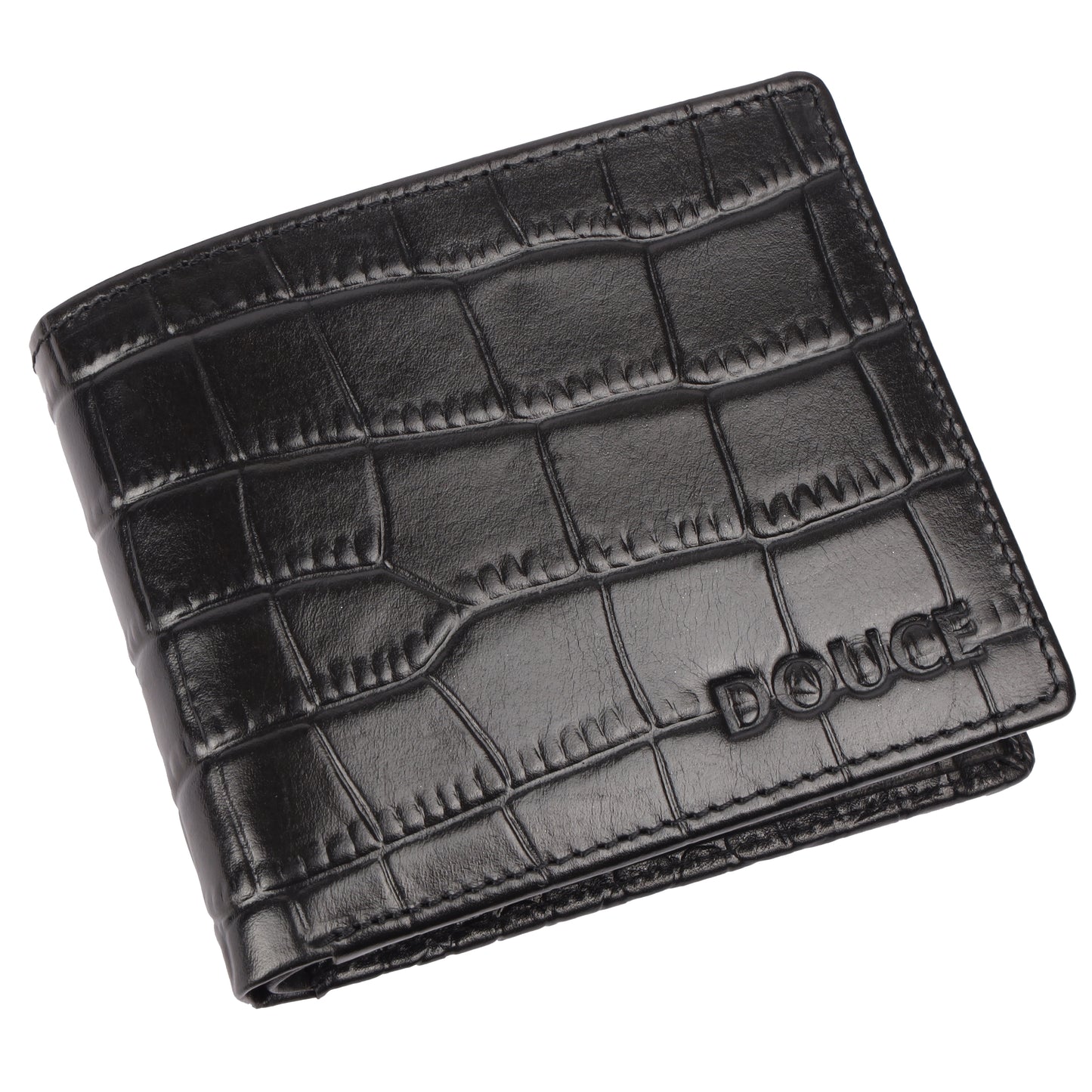 Olive Green Croco Print RFID Genuine Leather Men's Wallet