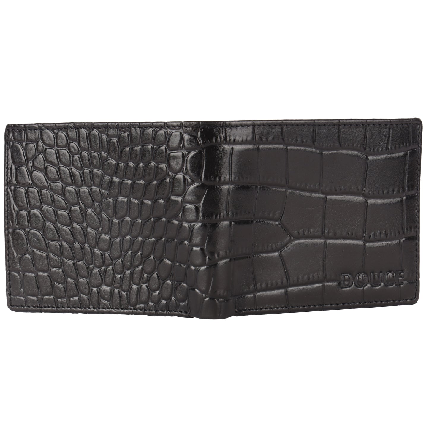 The Perfect Gift Set for Men – Douce Premium Genuine Leather Belt & Wallet Combo in Black with Luxurious Croco Print