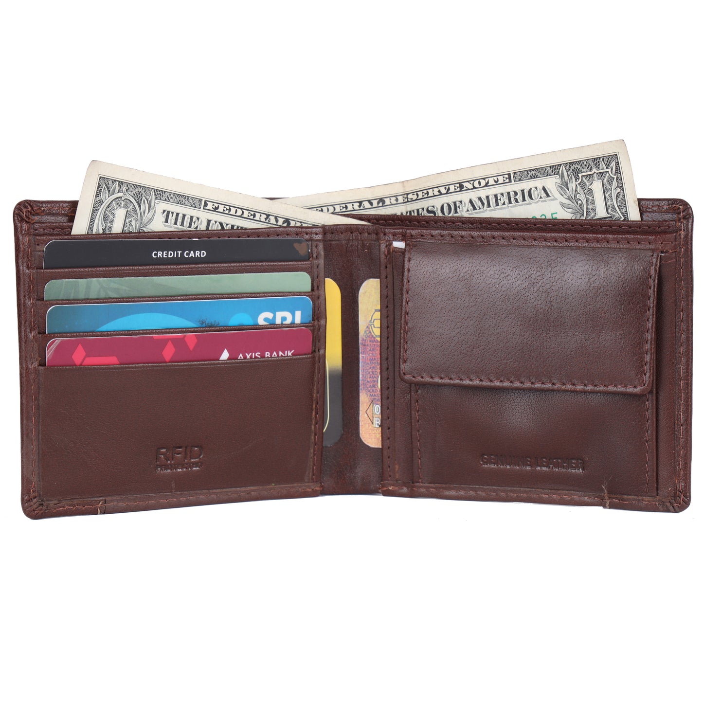 DOUCE Compact RFID Genuine Leather Wallet