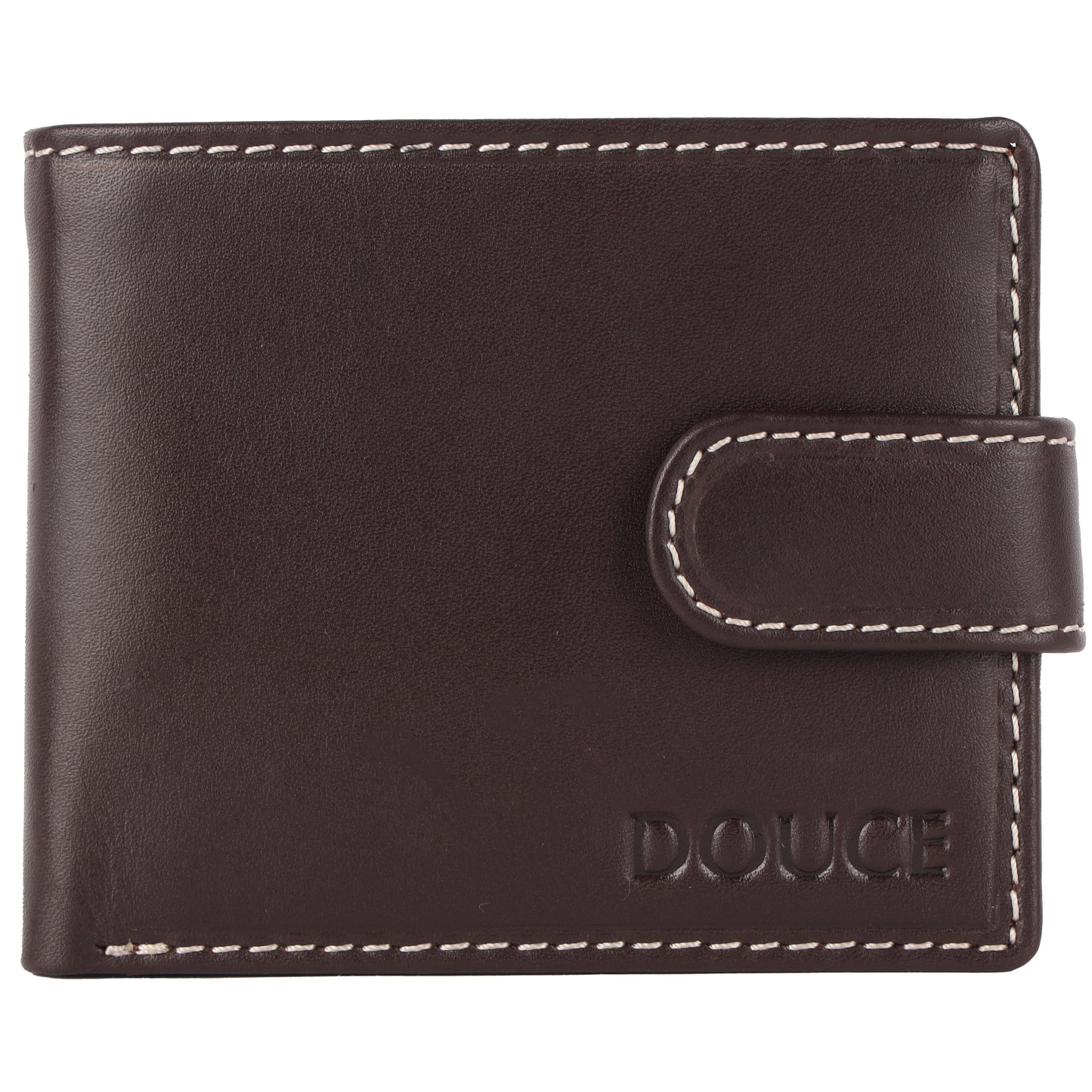 DOUCE Men's Premium Leather Gift Set – Brown Embossed Belt & Wallet with Card Holder