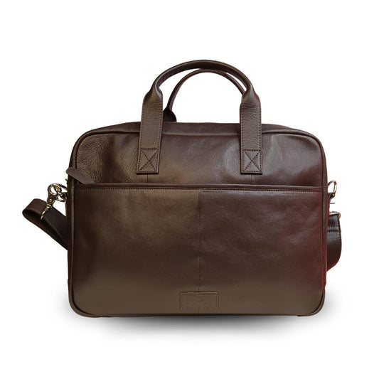 DOUCE Unisex Genuine Leather Laptop Bag (15.6")