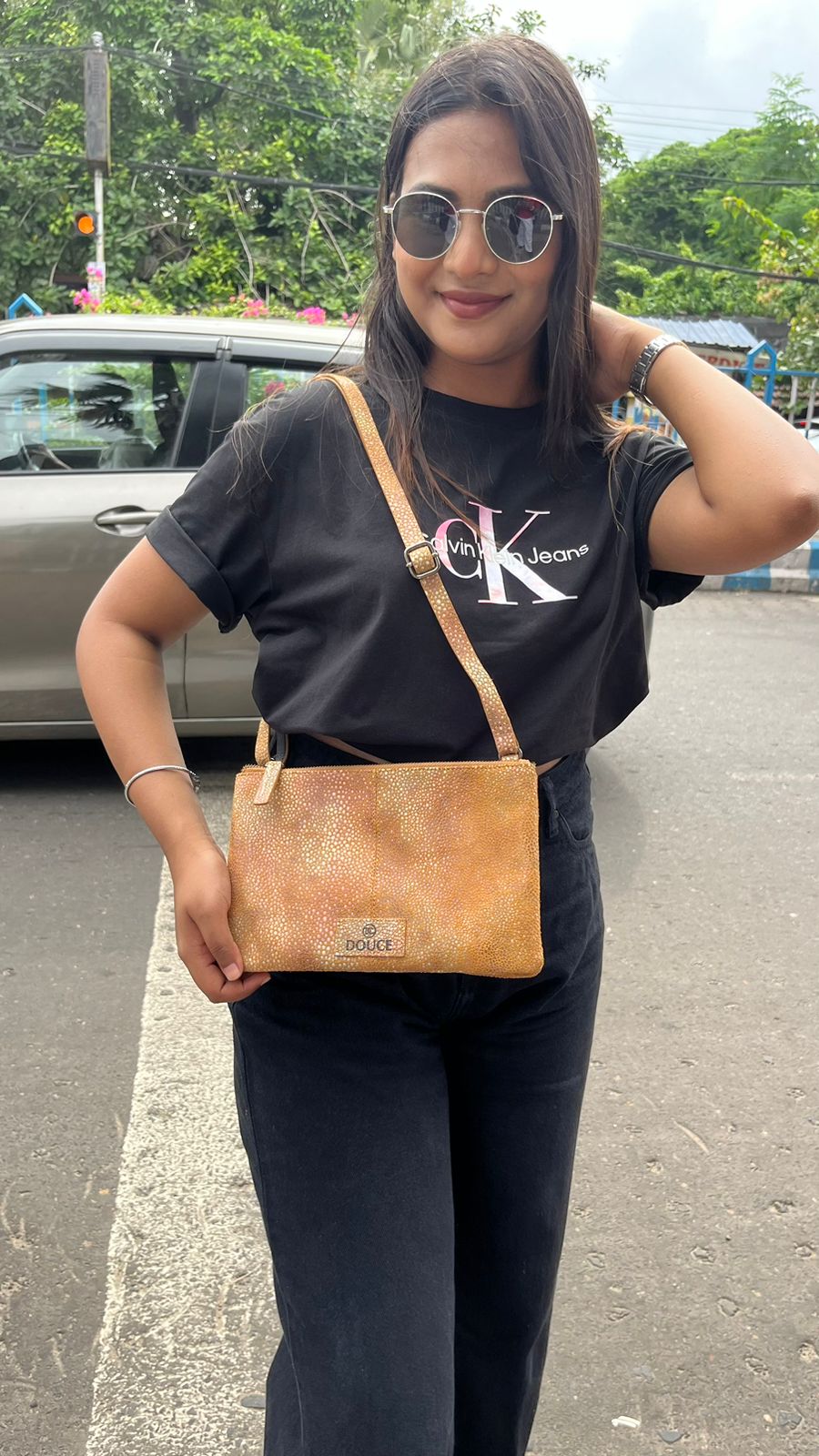 Marble Print Ladies Sling Bag