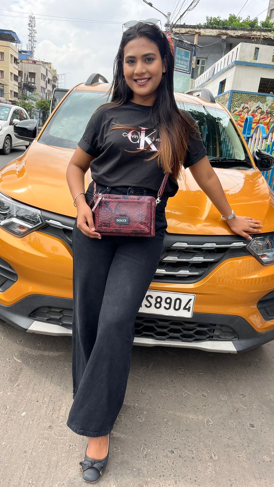 3D Croco Ladies Sling Bag – Genuine Leather