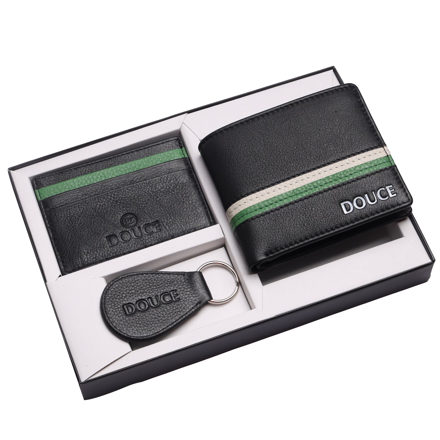 PREMIUM GENUINE LEATHER WALLET COMBO FOR MEN - BLACK