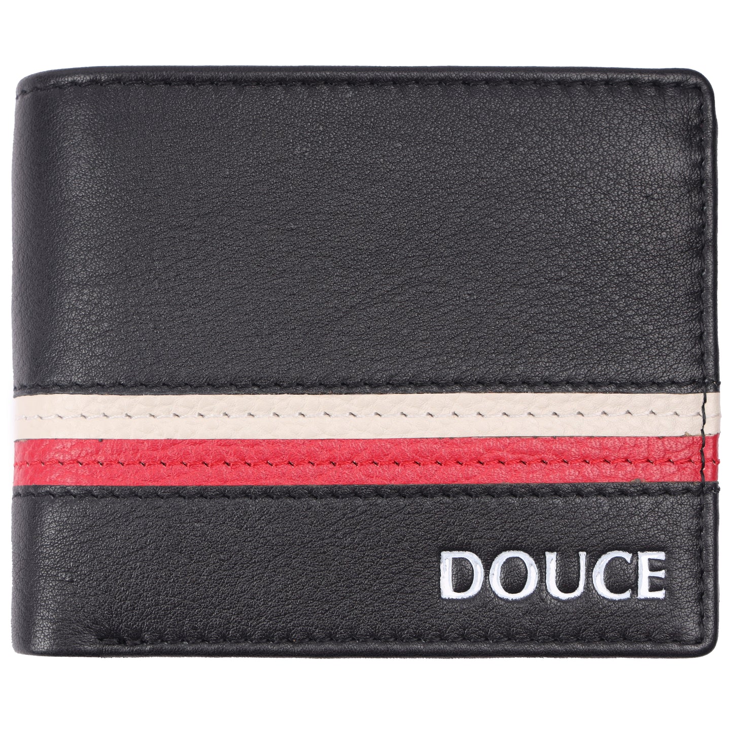Men's Stripe Accent Leather Wallet – RFID Protected | DOUCE