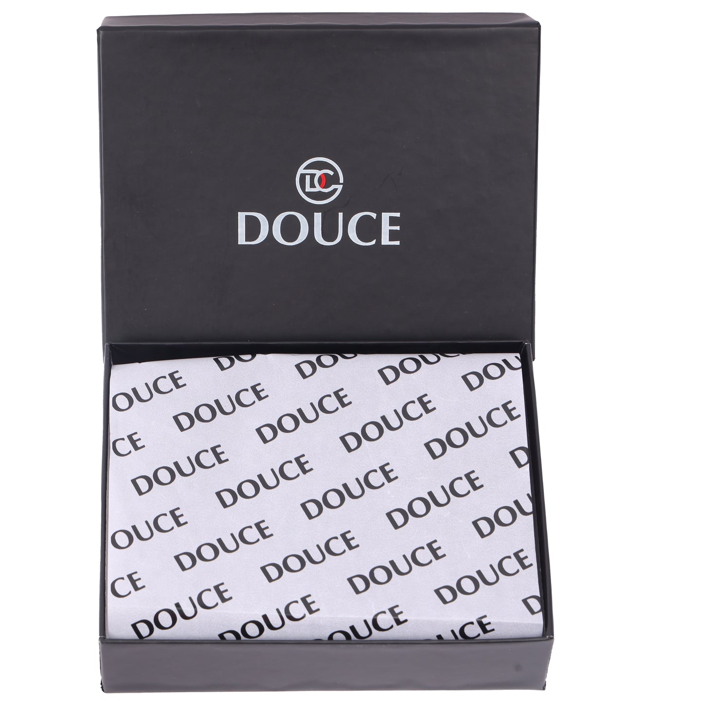 DOUCE Elite Stripe RFID Leather Wallet – Black & Blue Edition
