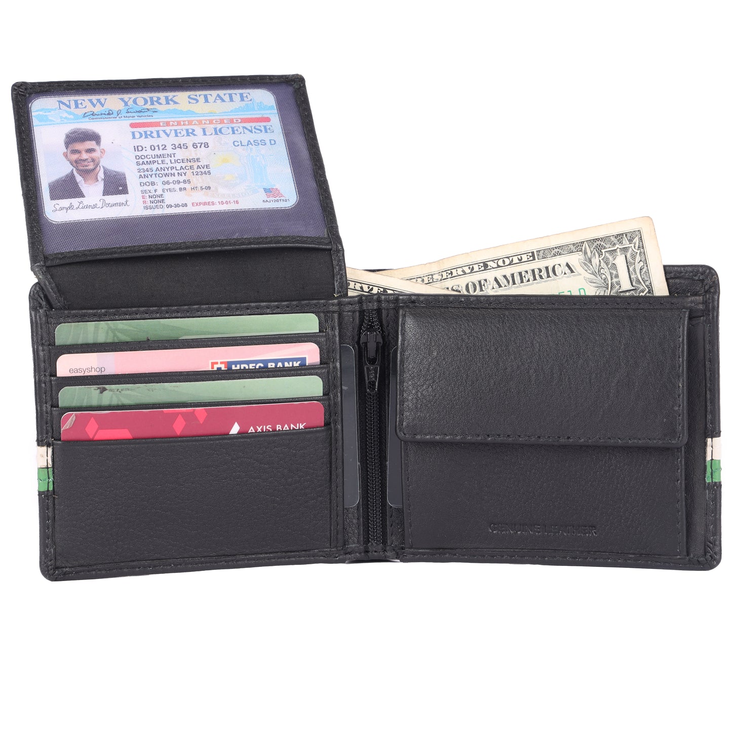 PREMIUM GENUINE LEATHER WALLET COMBO FOR MEN - BLACK