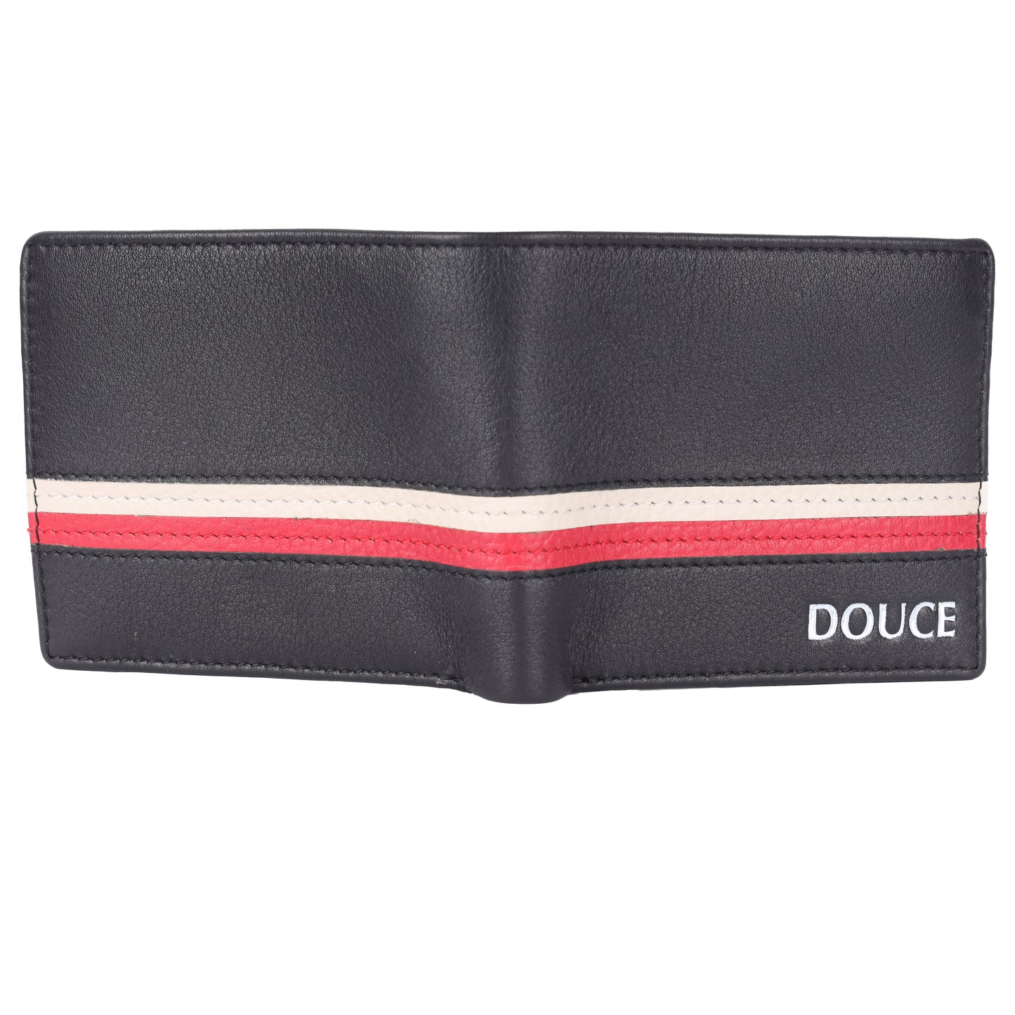 Men's Stripe Accent Leather Wallet – RFID Protected | DOUCE