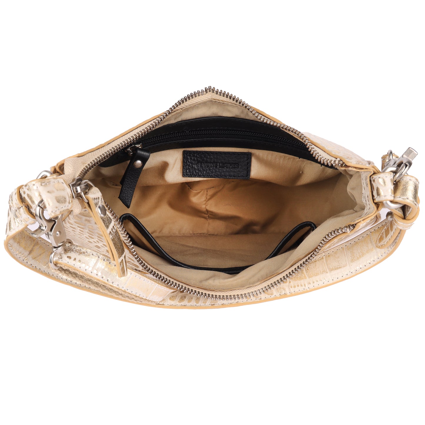 Douce Croco-Print Hunter Leather Shoulder Bag For Women