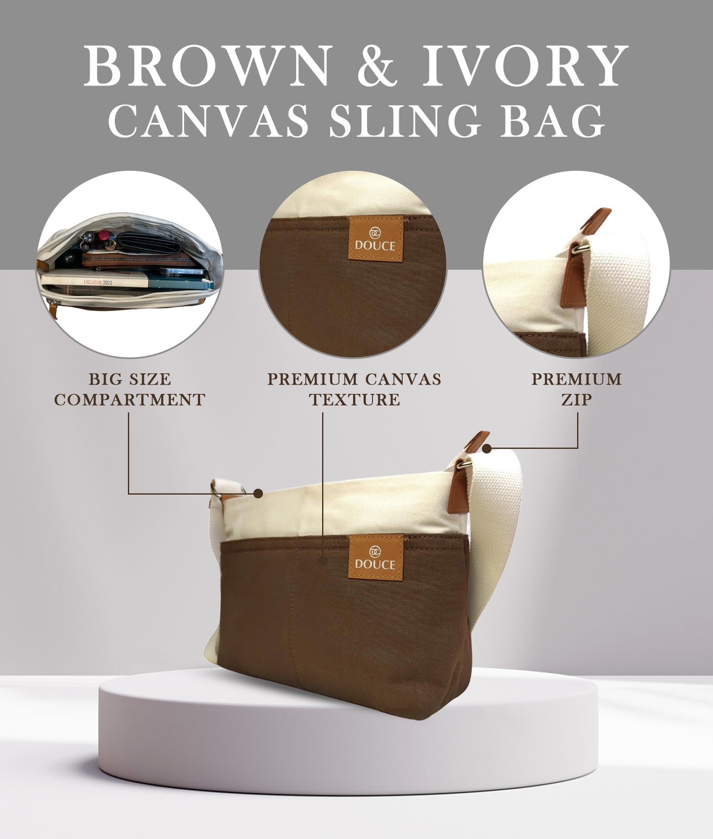 DOUCE Canvas Ladies Sling Bag – March Crossbody