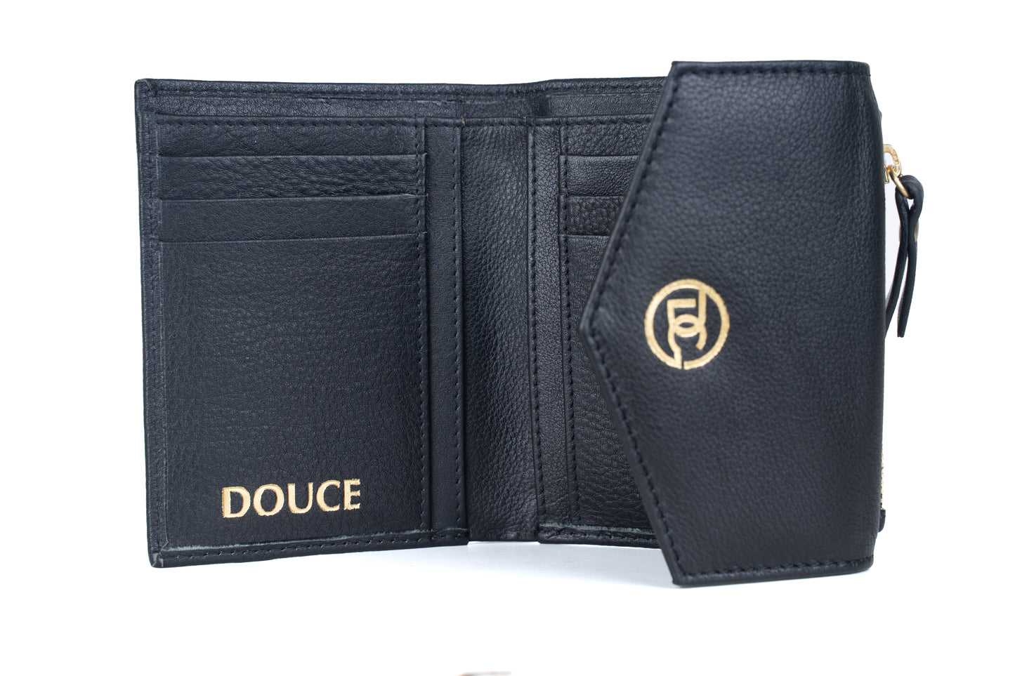 Genuine Leather Women's Wallet – Gold Hardware & Magnetic Closure