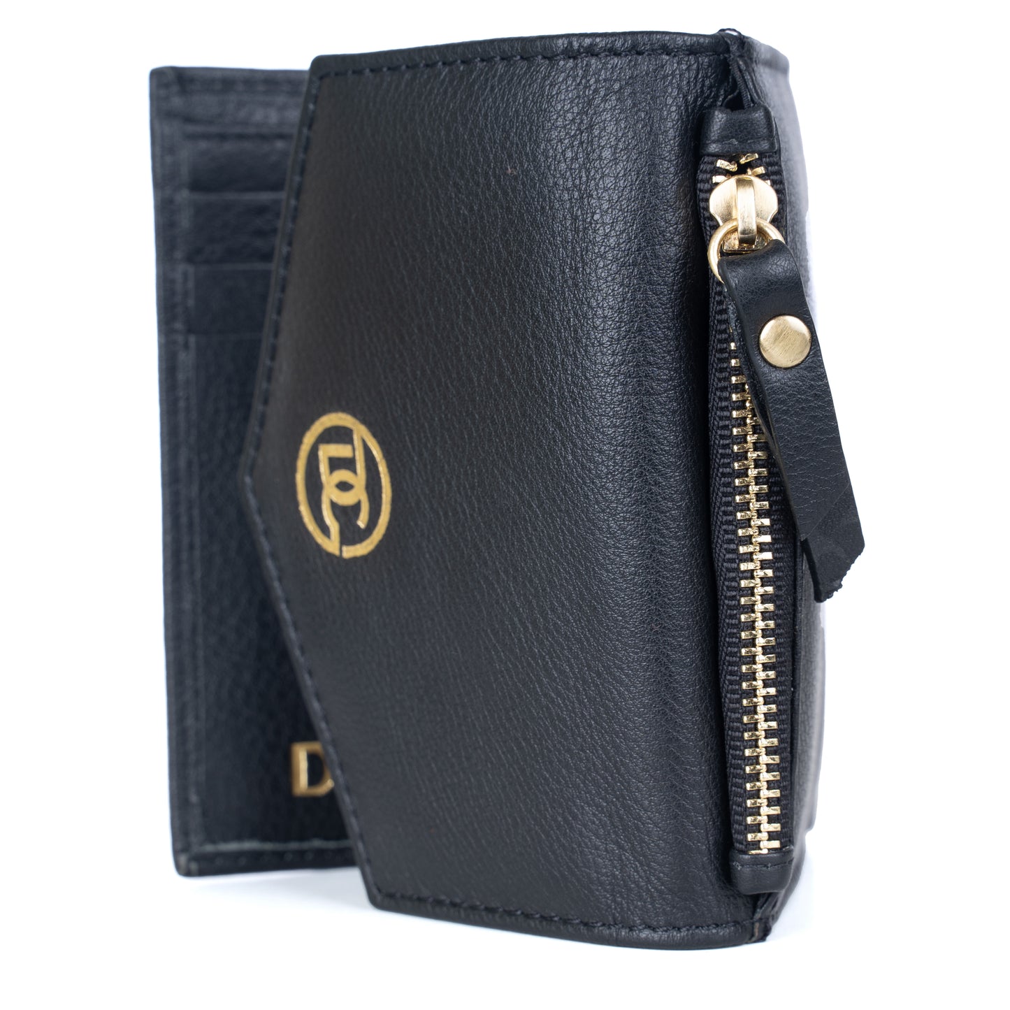 Genuine Leather Women's Wallet – Gold Hardware & Magnetic Closure