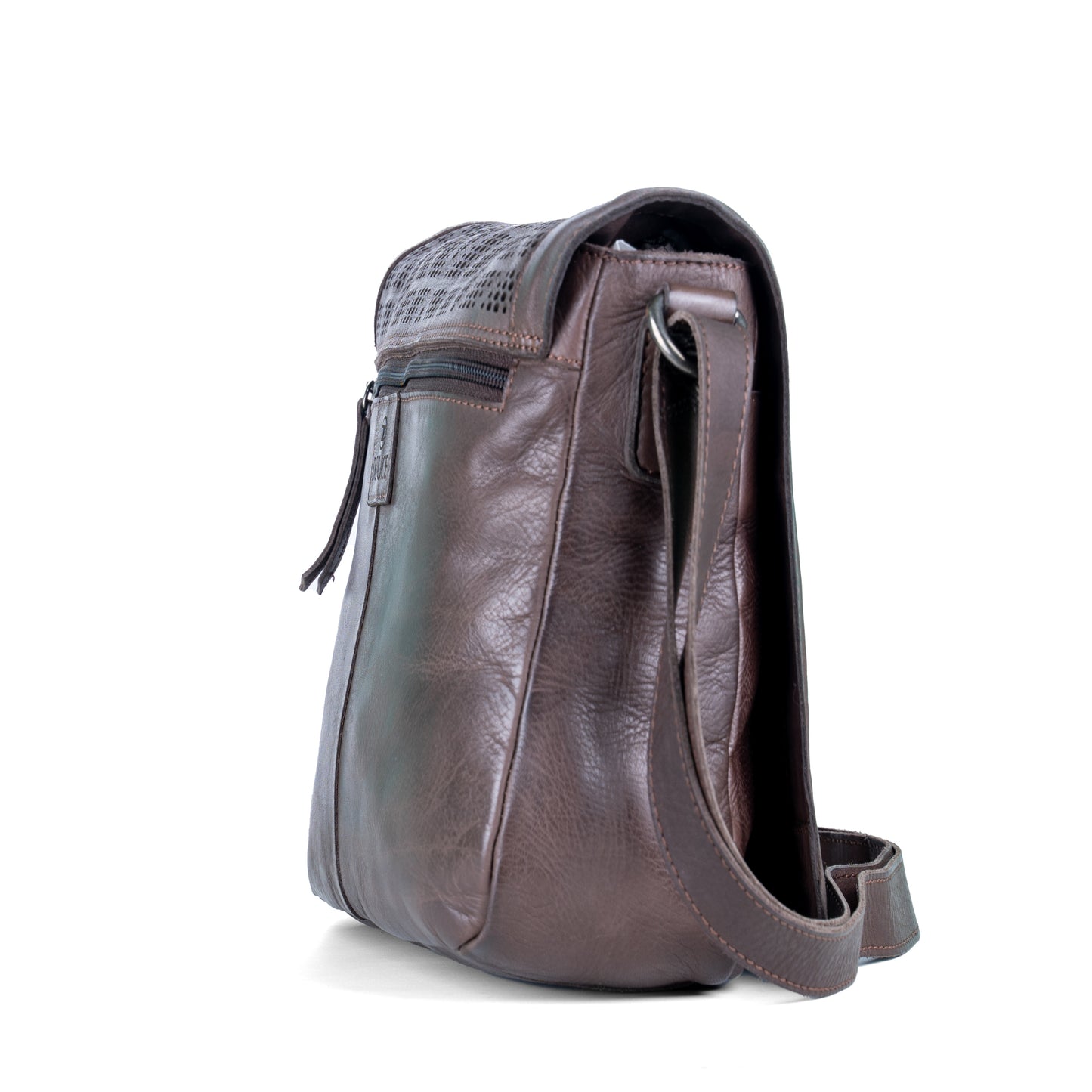 Antique Wash Laser Design Leather Sling Bag – Elegant & Functional