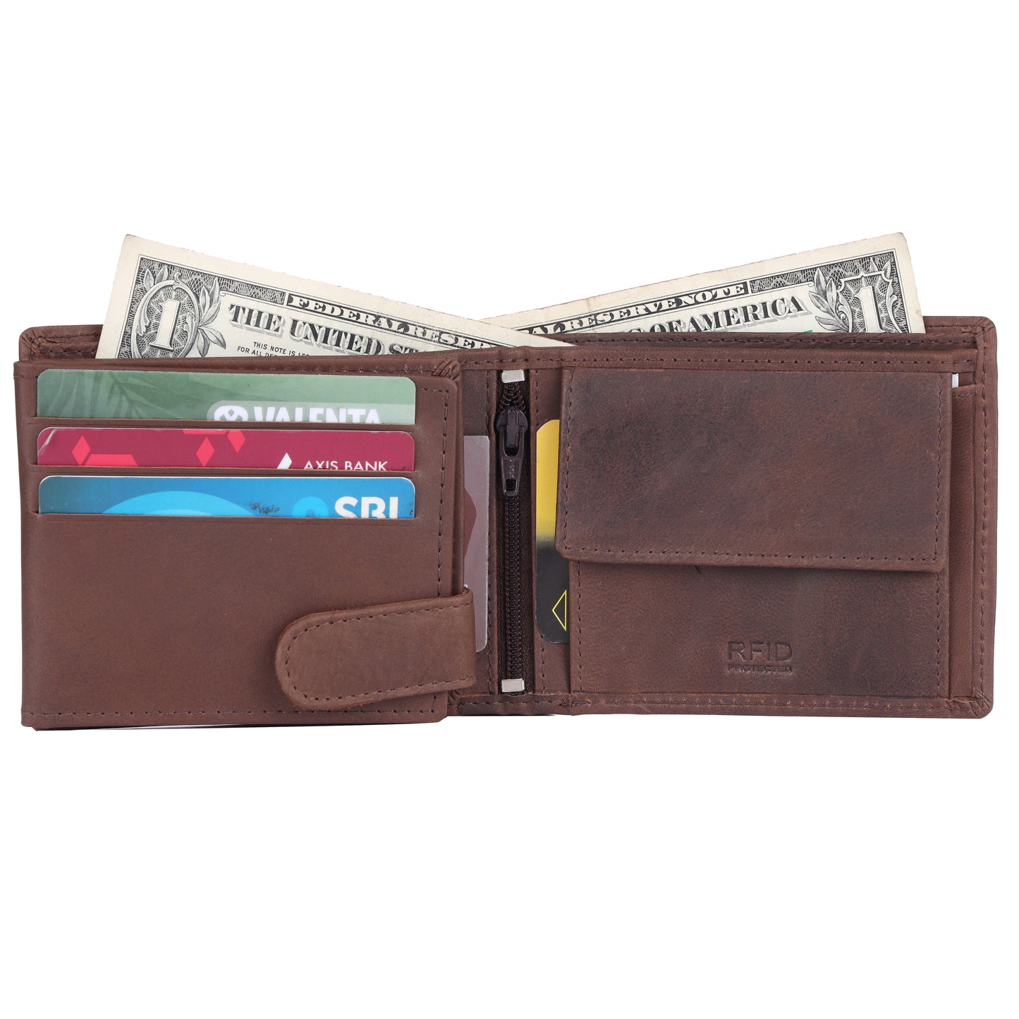 DOUCE Classy Vintage Leather Wallet – RFID Protected (Eagle Embossed Design)