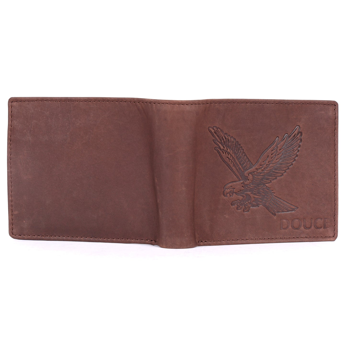 DOUCE Classy Vintage Leather Wallet – RFID Protected (Eagle Embossed Design)