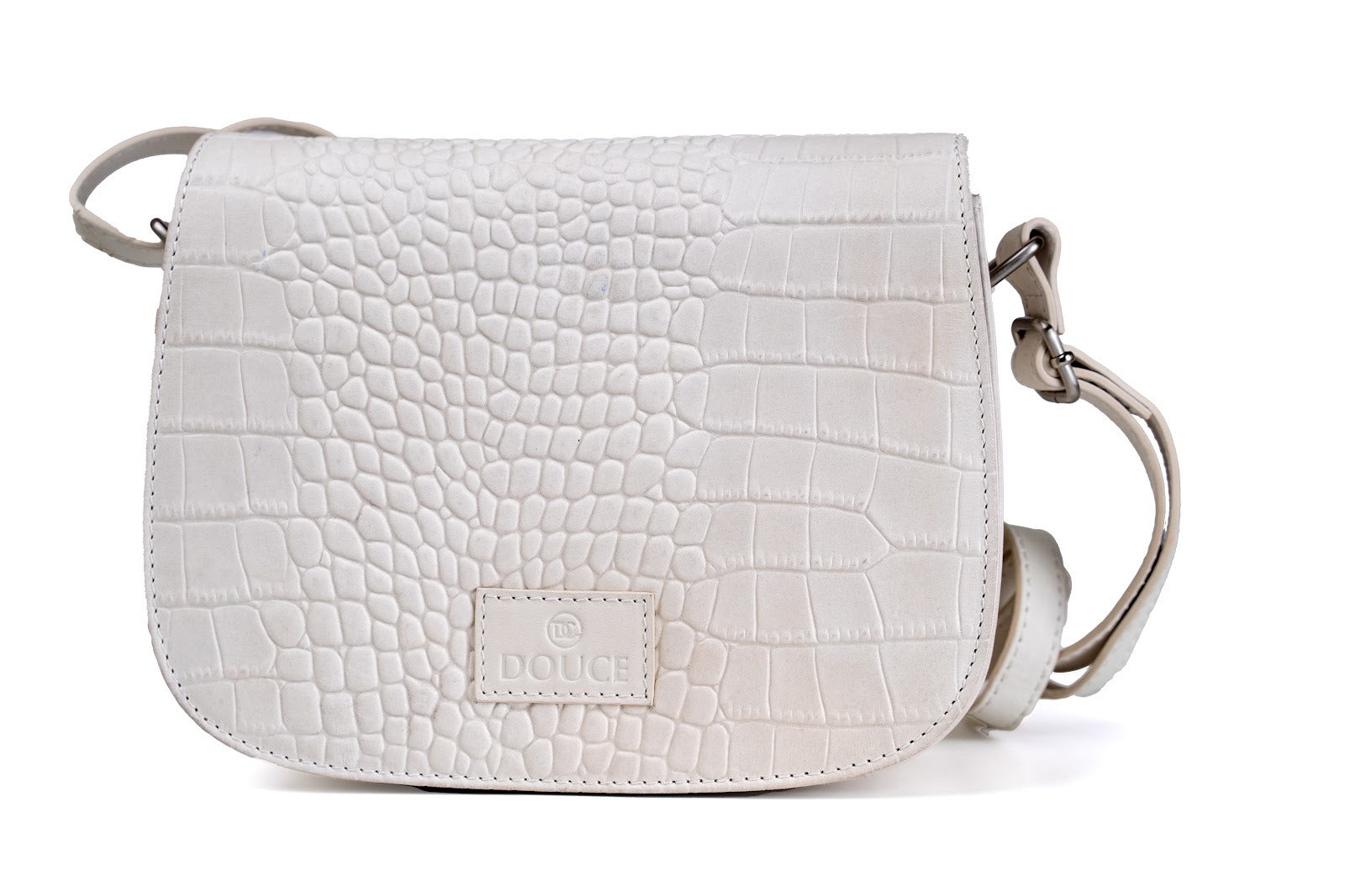 3D Croco Print Leather Sling Bag – Elegant & Edgy | DOUCE