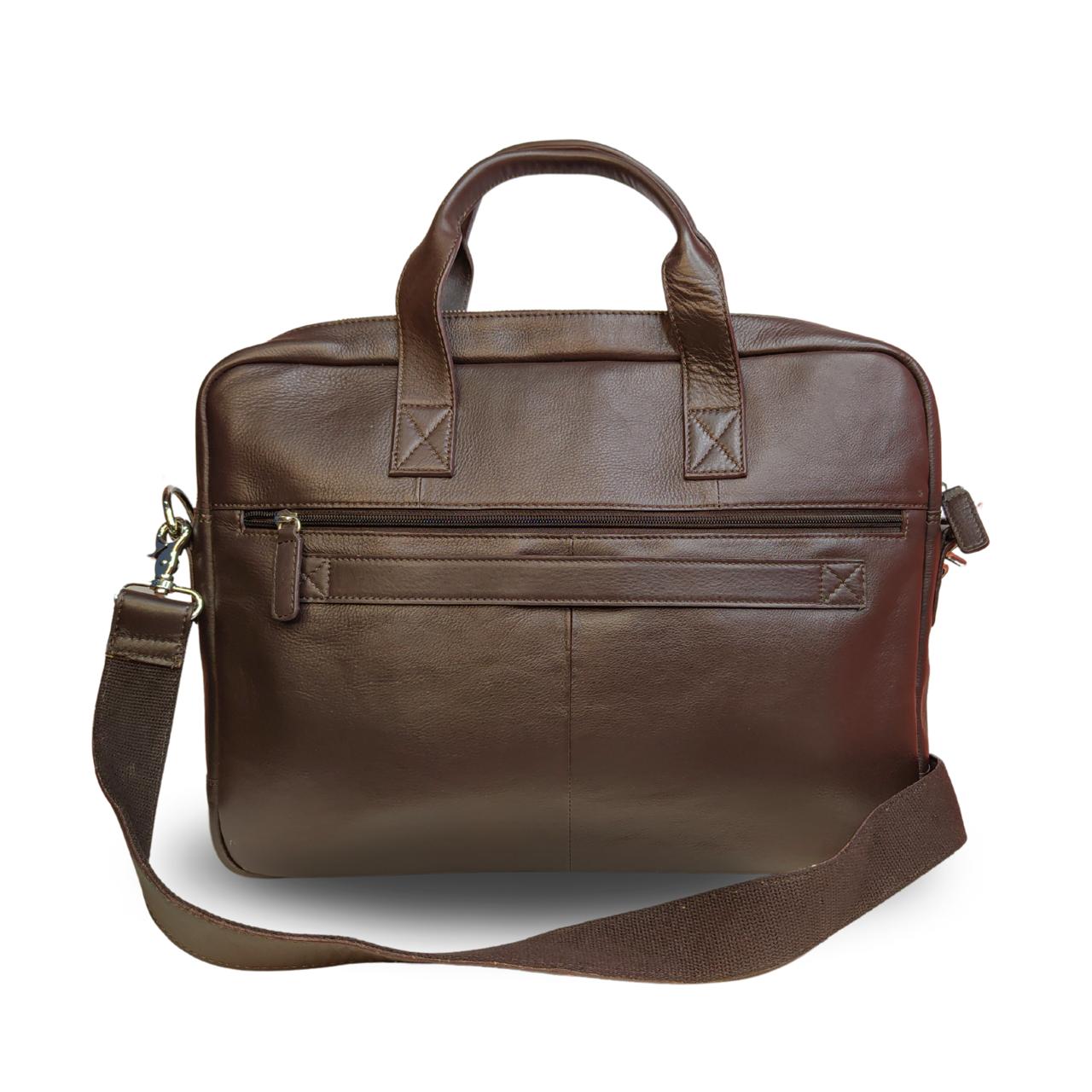 DOUCE Unisex Genuine Leather Laptop Bag (15.6")