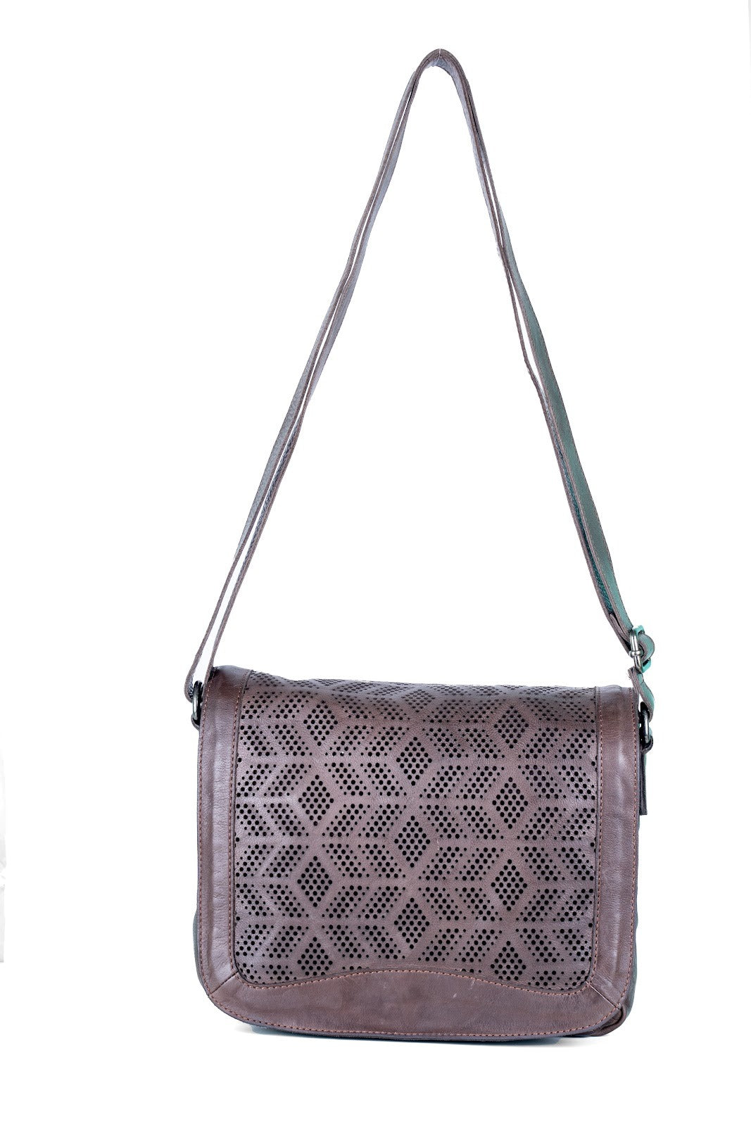 Antique Wash Laser Design Leather Sling Bag – Elegant & Functional