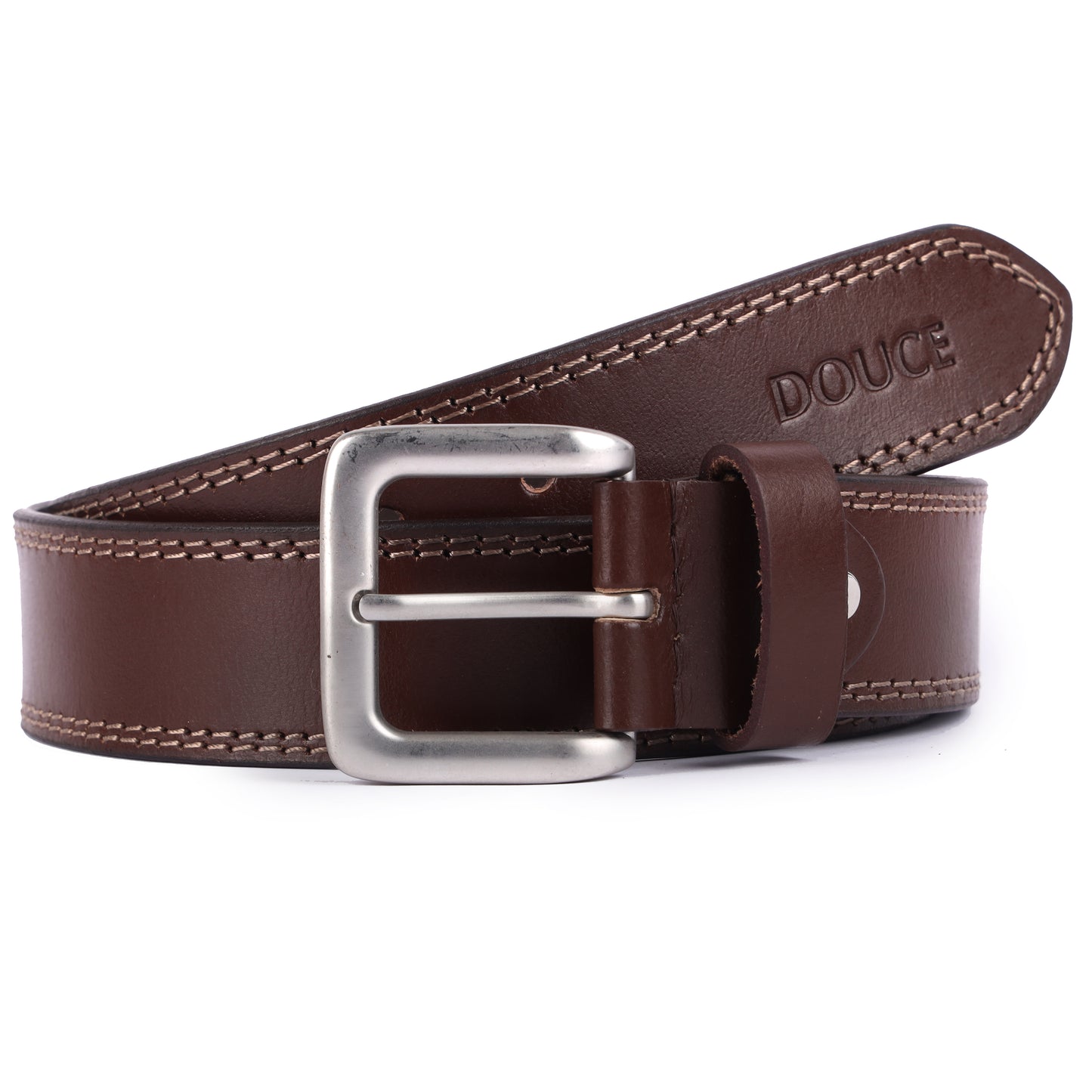 Douce Premium Genuine Leather Belt for Men (Brown)