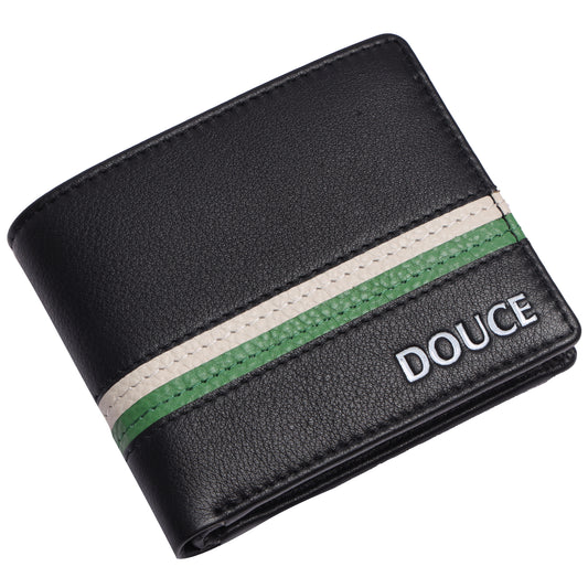 Douce Premium RFID Leather Wallet with Tricolor Stripe for Men